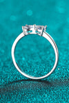 Moissanite Bow Rhodium-Plated Ring Moissanite - Tophatter Daily Deals