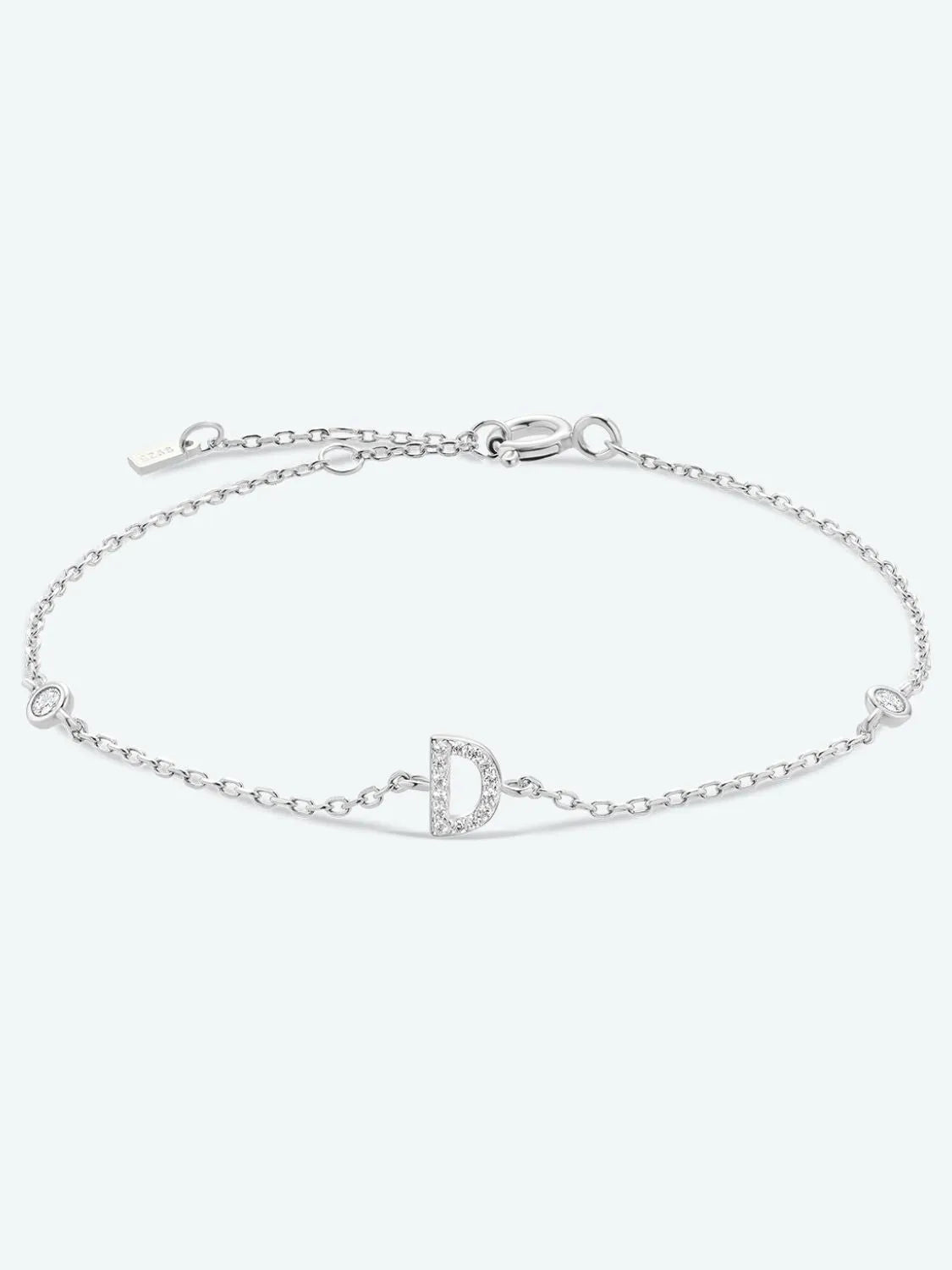A To F Zircon 925 Sterling Silver Bracelet D-Silver One Size Bracelets - Tophatter Daily Deals