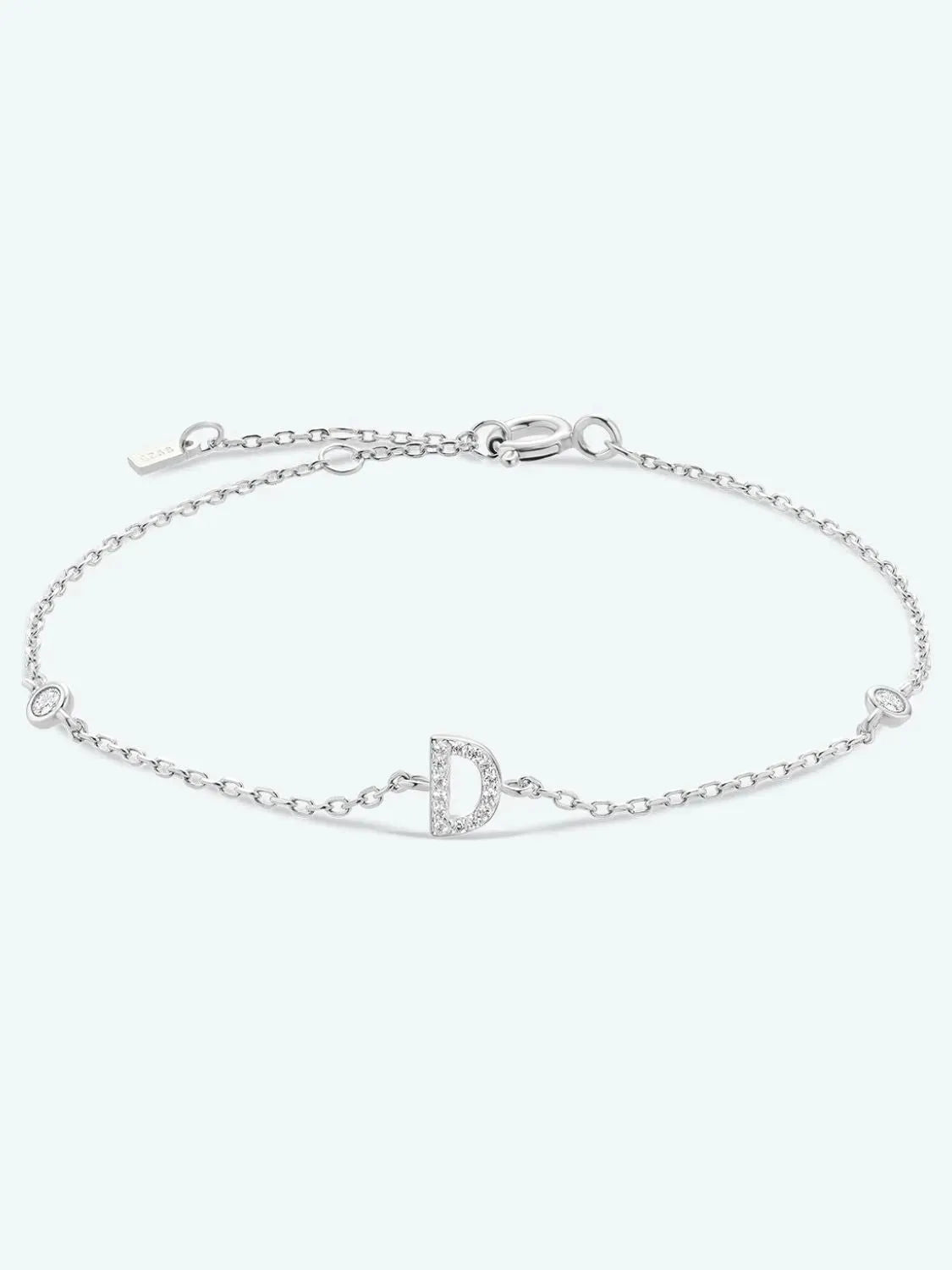 A To F Zircon 925 Sterling Silver Bracelet D-Silver One Size Bracelets - Tophatter Daily Deals
