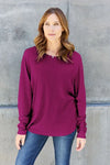 Double Take Full Size Round Neck Long Sleeve T-Shirt Women's T-Shirts - Tophatter Daily Deals