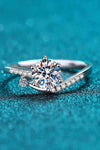 1 Carat Moissanite 925 Sterling Silver Bypass Ring Moissanite - Tophatter Daily Deals