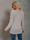 Heathered Square Neck Long Sleeve T-Shirt Women's T-Shirts - Tophatter Daily Deals