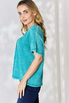 Zenana Oversized Waffle Short Sleeve Top Blouses - Tophatter Daily Deals