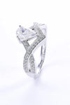 1 Carat Moissanite Teardrop 925 Sterling Silver Ring Rings - Tophatter Daily Deals