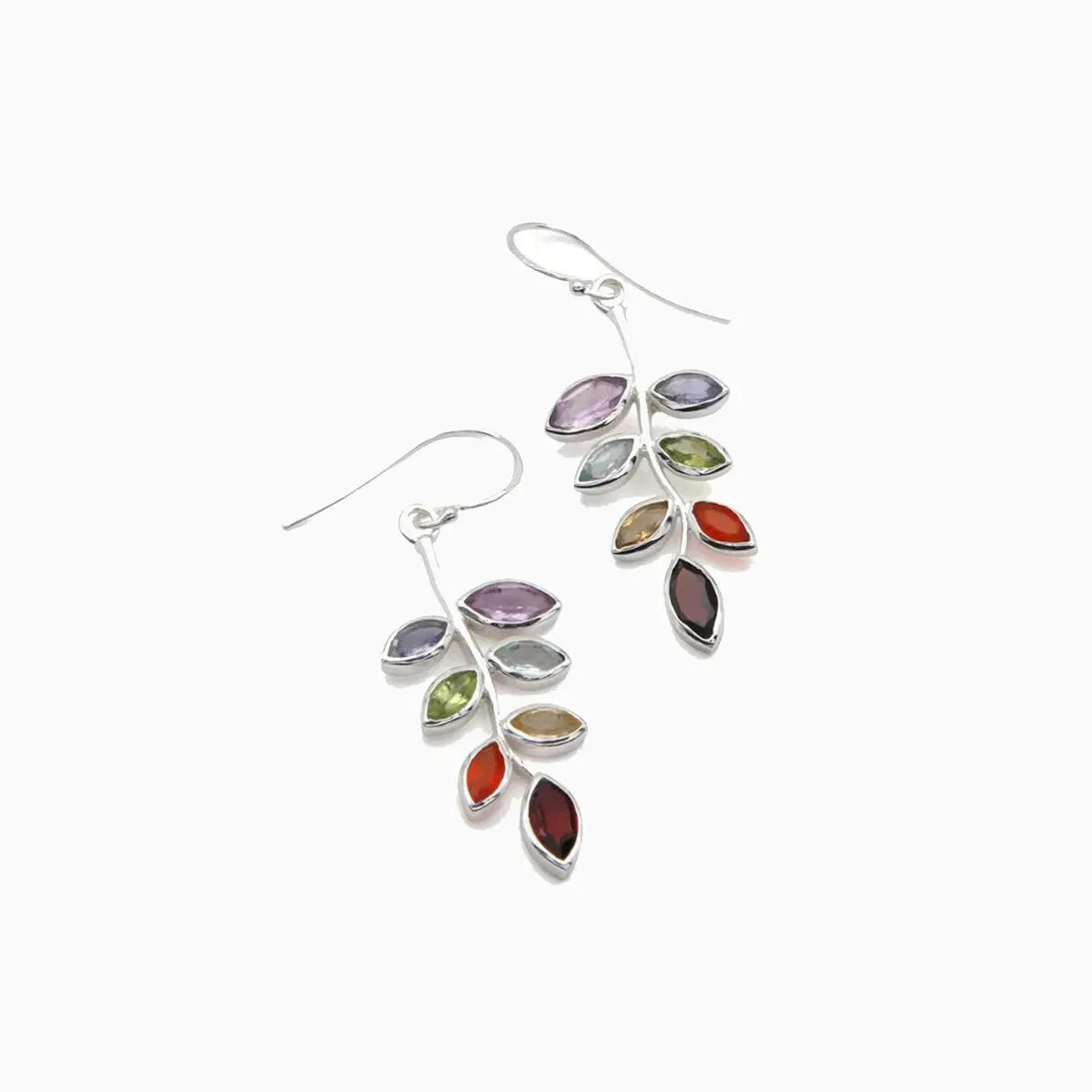 Leaf Shape Alloy Earrings Multicolor One Size Earrings - Tophatter Daily Deals