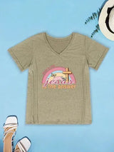 JESUS IS THE ANSWER V-Neck Short Sleeve T-Shirt Women's T-Shirts - Tophatter Daily Deals