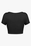 Square Neck Ribbed Crop Top Blouses - Tophatter Daily Deals