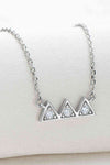 Moissanite Triangle Platinum-Plated Necklace Silver One Size Moissanite - Tophatter Daily Deals