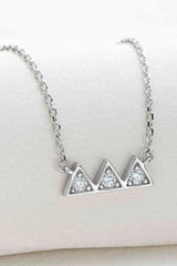 Moissanite Triangle Platinum-Plated Necklace Silver One Size Moissanite - Tophatter Daily Deals