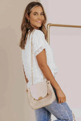 Swiss Dot Round Neck Blouse Blouses - Tophatter Daily Deals