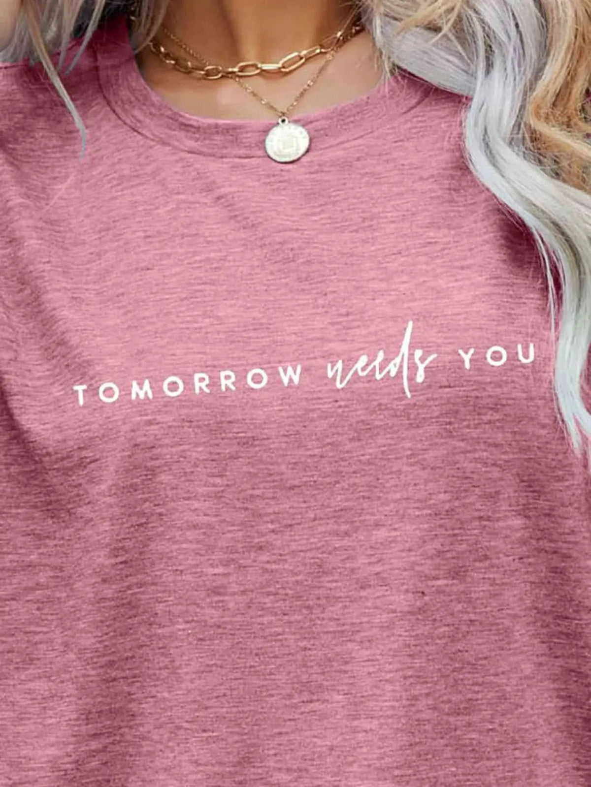 TOMORROW NEEDS YOU Graphic Tee Women's T-Shirts - Tophatter Daily Deals