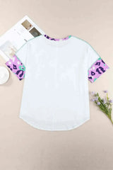Plus Size Leopard Exposed Seam Tee Shirt Women's T-Shirts - Tophatter Daily Deals