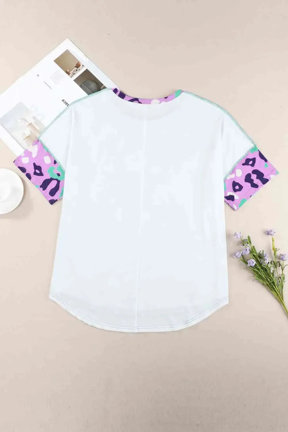 Plus Size Leopard Exposed Seam Tee Shirt Women's T-Shirts - Tophatter Daily Deals