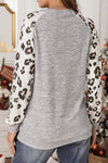 Leopard Graphic Round Neck Long Sleeve T-Shirt Women's T-Shirts - Tophatter Daily Deals