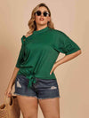 Plus Size Tied Cold-Shoulder Tee Shirt Blouses - Tophatter Daily Deals