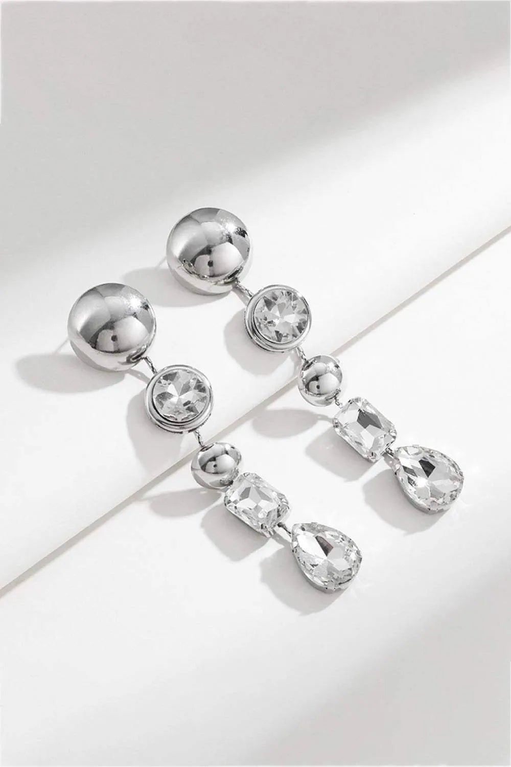 Rhinestone Geometric Drop Earrings Earrings - Tophatter Daily Deals