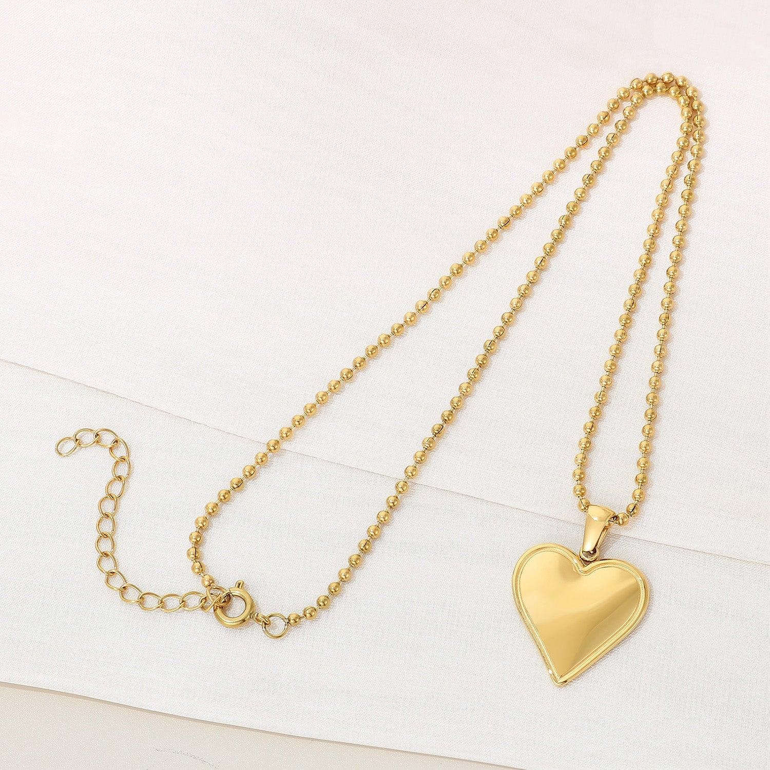 Stainless Steel Heart Pendant Necklace Gold One Size Necklaces - Tophatter Daily Deals