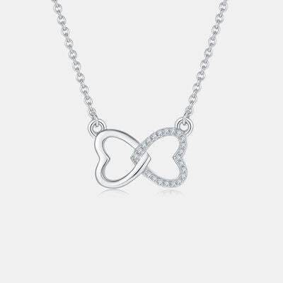 Moissanite 925 Sterling Silver Heart Bow Necklace Moissanite - Tophatter Daily Deals