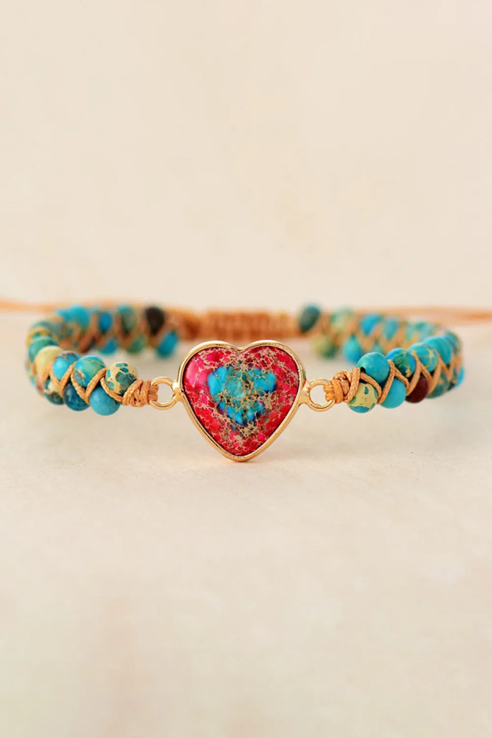 Handmade Heart Shape Natural Stone Bracelet Sky Blue One Size Bracelets - Tophatter Daily Deals