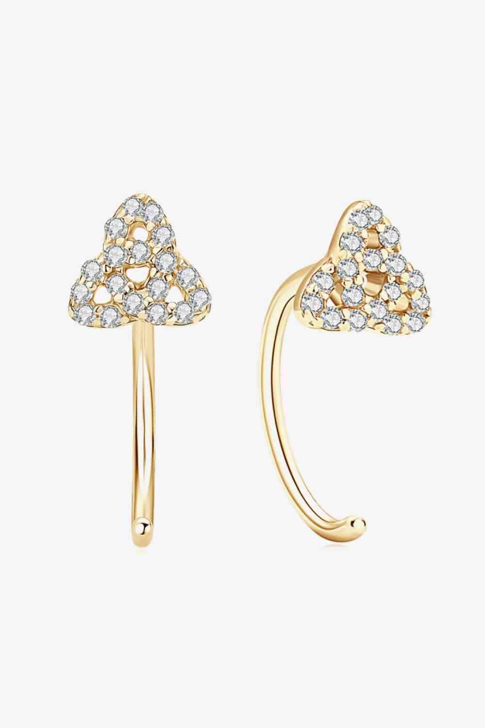 Moissanite 925 Sterling Silver Earrings Gold One Size Moissanite - Tophatter Daily Deals