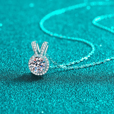 1 Carat Moissanite Rabbit Ears Shape Pendant Necklace Moissanite - Tophatter Daily Deals