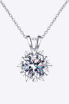 Learning To Love 925 Sterling Silver Moissanite Pendant Necklace Silver One Size Moissanite - Tophatter Daily Deals