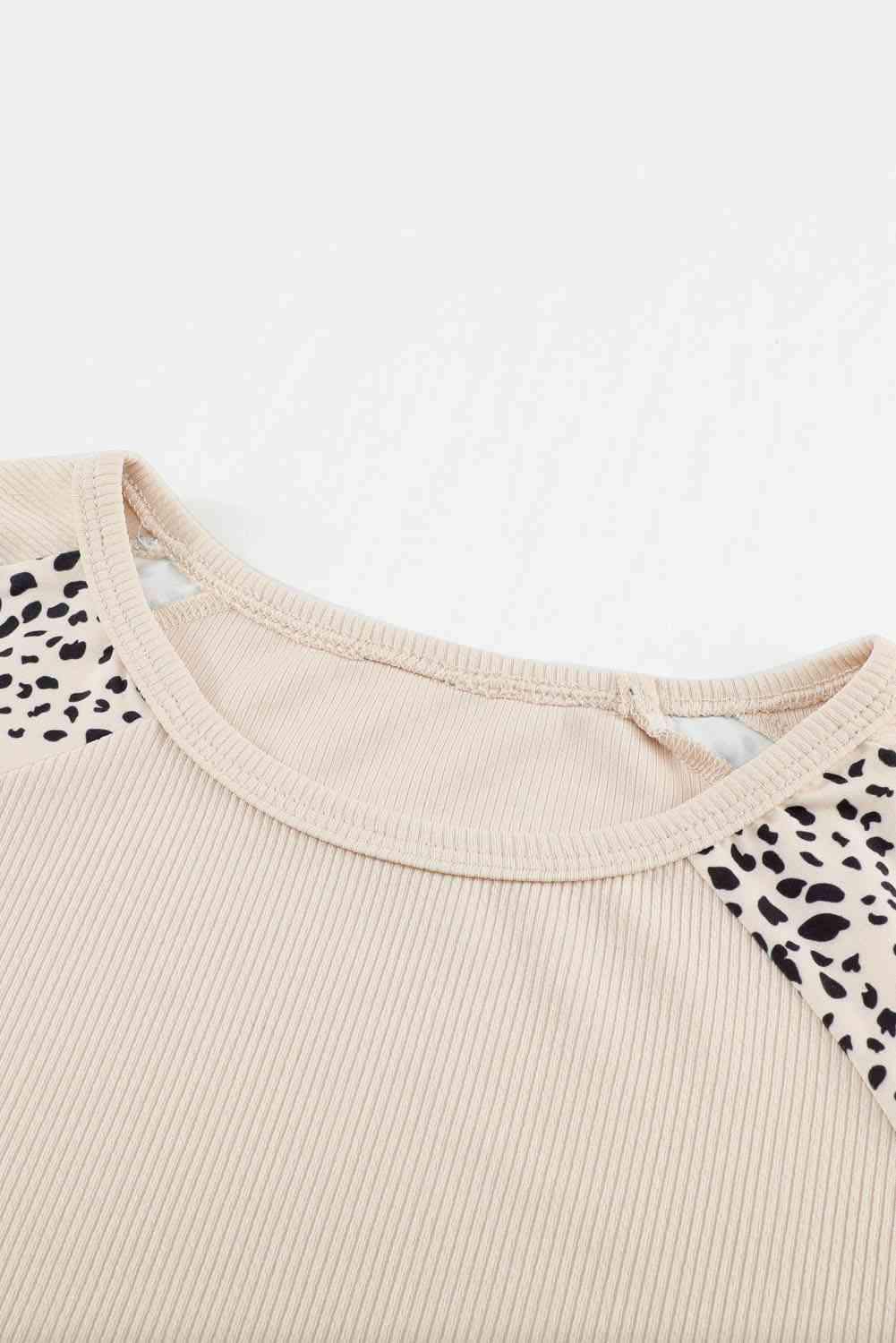 Leopard Raglan Sleeve Top Blouses - Tophatter Daily Deals