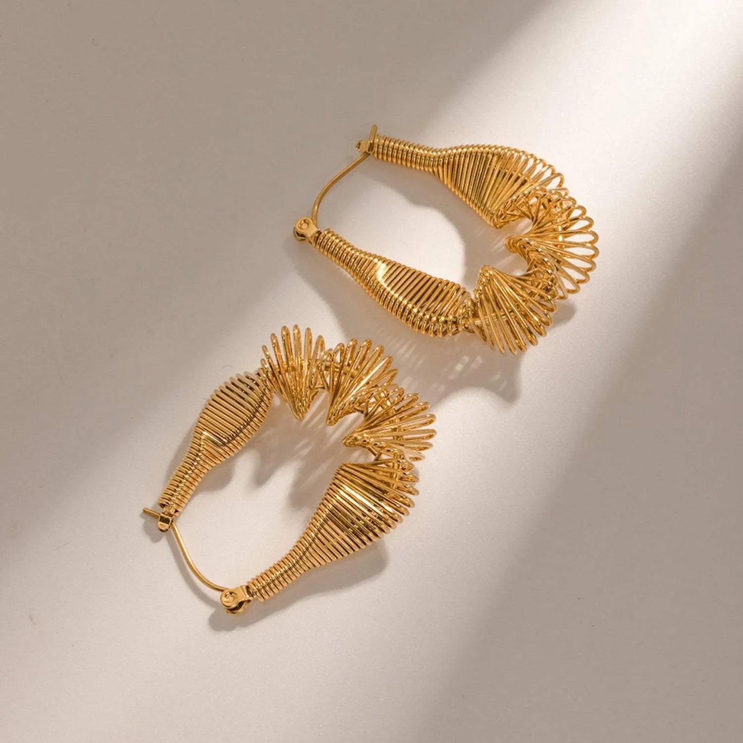 18K Gold-Plated Stainless Steel Earrings Gold One Size Earrings - Tophatter Daily Deals