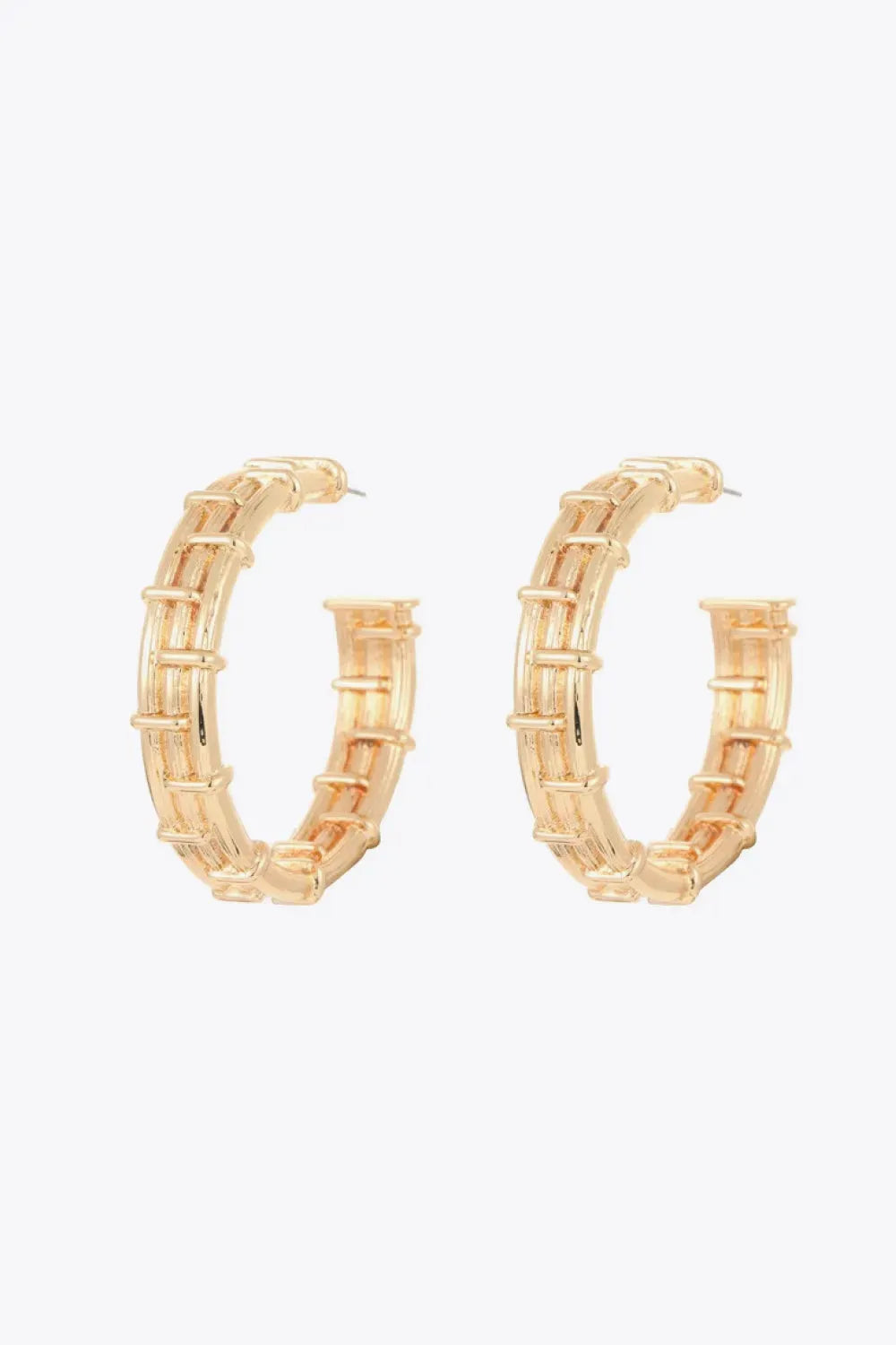 18K Gold-Plated Alloy C-Hoop Earrings Earrings - Tophatter Daily Deals