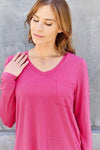 Basic Bae Full Size V-Neck Long Sleeve Top Blouses - Tophatter Daily Deals