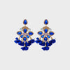 Flower Shape Rhinestone Alloy Dangle Earrings Royal Blue One Size Earrings - Tophatter Daily Deals