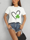 Heart Lucky Clover Short Sleeve T-Shirt Women's T-Shirts - Tophatter Daily Deals