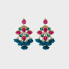 Flower Shape Rhinestone Alloy Dangle Earrings Deep Teal One Size Earrings - Tophatter Daily Deals