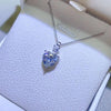 2 Carat Moissanite 925 Sterling Silver Heart Pendant Necklace Moissanite - Tophatter Daily Deals