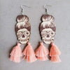 Spider Grandma Tassel Detail Dangle Earrings Peach One Size Earrings - Tophatter Daily Deals