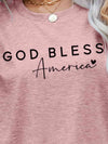 GOD BLESS AMERICA Graphic Short Sleeve Tee Women's T-Shirts - Tophatter Daily Deals