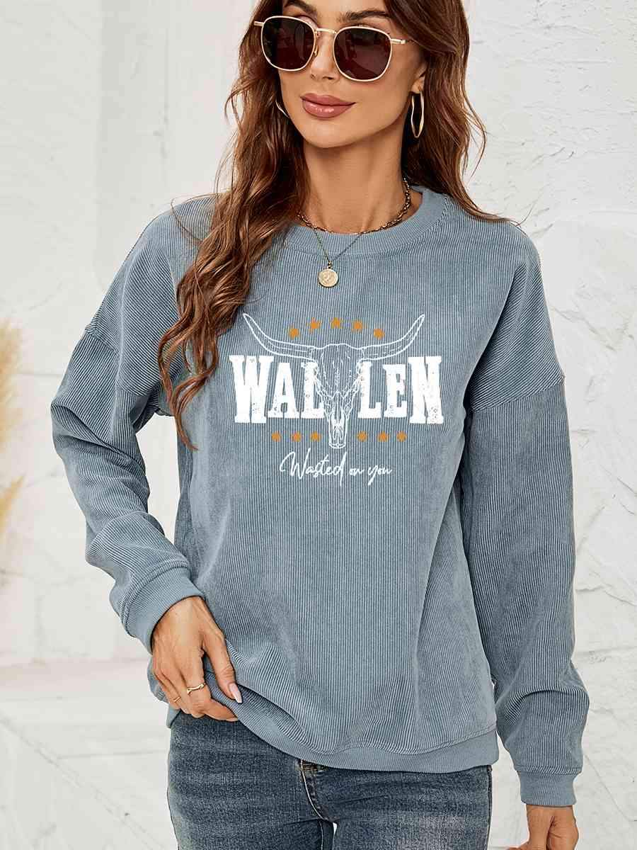 THE HELL I WON'T Graphic Sweatshirt French Blue - Tophatter Daily Deals