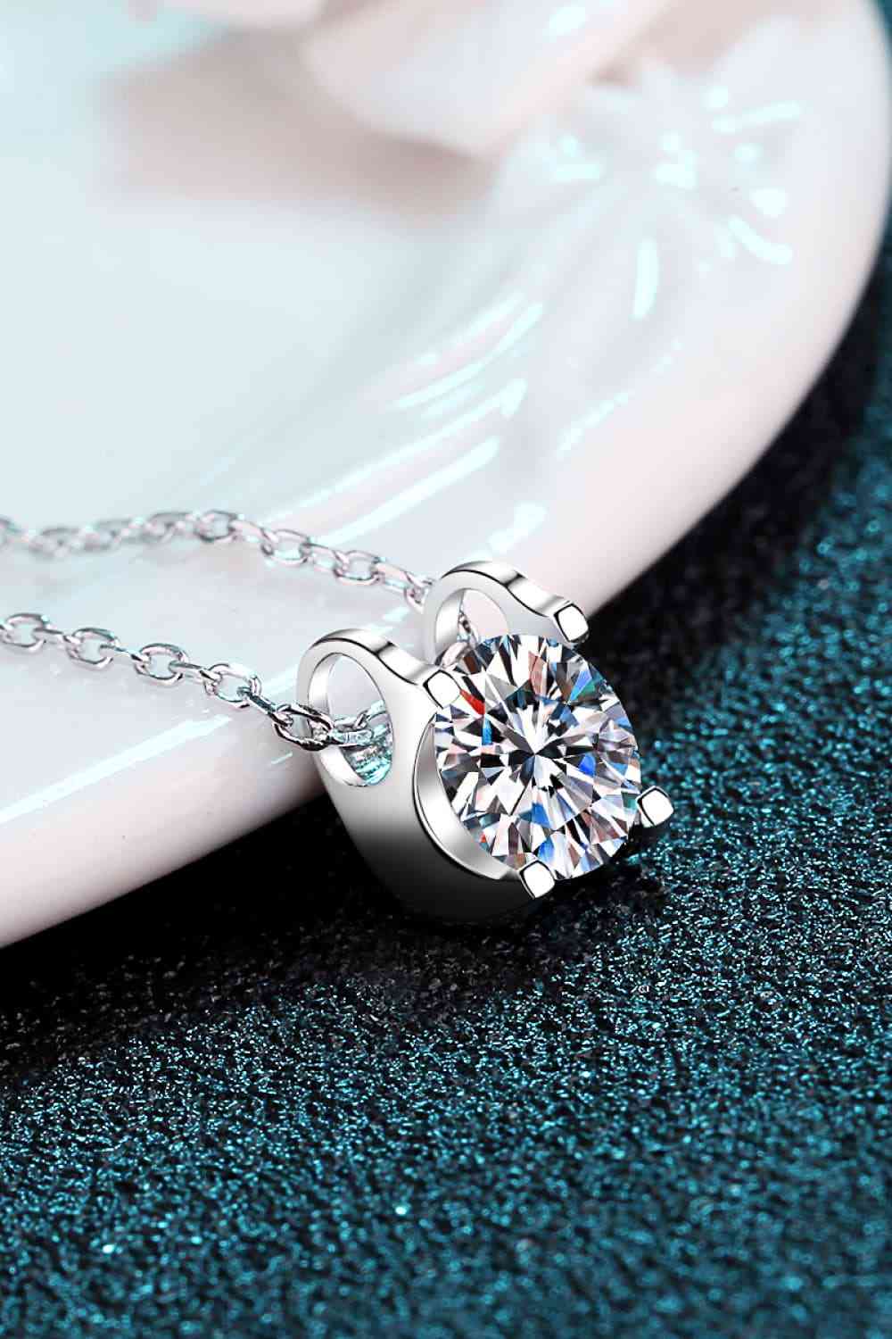 Moissanite 925 Sterling Silver Necklace Moissanite - Tophatter Daily Deals