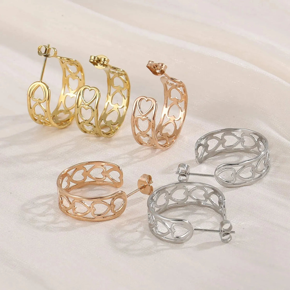 Stainless Steel C-Hoop Earrings Earrings - Tophatter Daily Deals