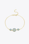 925 Sterling Silver Artificial Turquoise Bracelet Gold One Size Bracelets - Tophatter Daily Deals