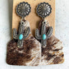 Turquoise Decor Cactus Alloy Earrings Style A One Size Earrings - Tophatter Daily Deals