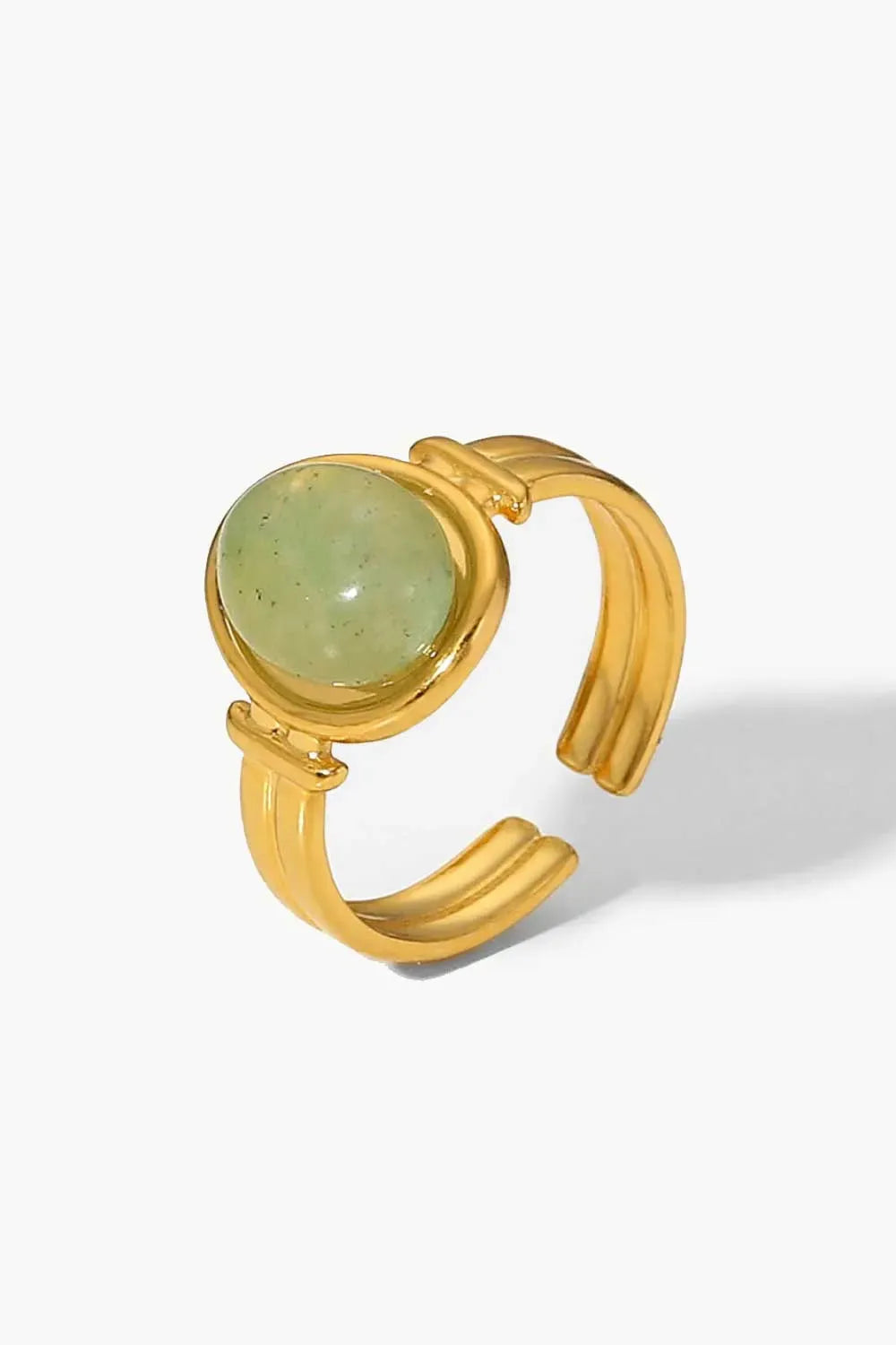 18K Gold Plated Open Ring Green One Size Rings - Tophatter Daily Deals
