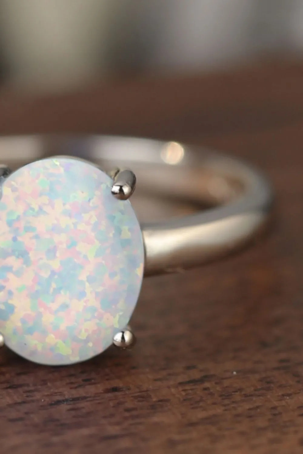 925 Sterling Silver Opal Solitaire Ring - Tophatter Shopping Deals - Electronics, Jewelry, Auction, App, Bidding, Gadgets, Fashion