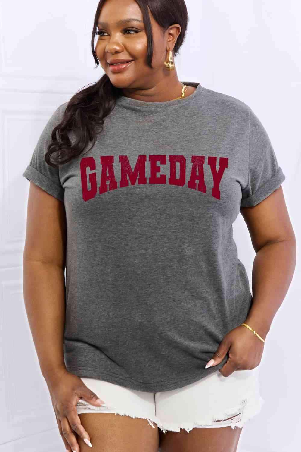 Simply Love Full Size GAMEDAY Graphic Cotton Tee Women's T-Shirts - Tophatter Daily Deals