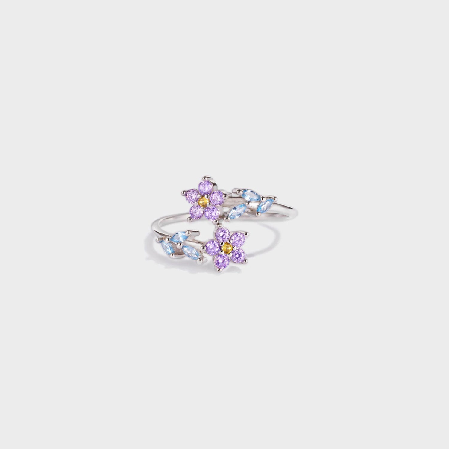 Flower Shape Inlaid Zircon 925 Sterling Silver Ring - Tophatter Shopping Deals - Electronics, Jewelry, Beauty, Health, Gadgets, Fashion