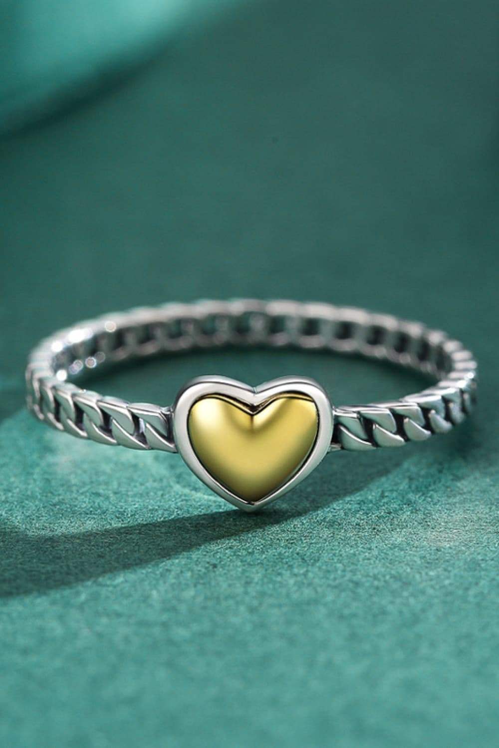 925 Sterling Silver Single Heart Ring Rings - Tophatter Daily Deals