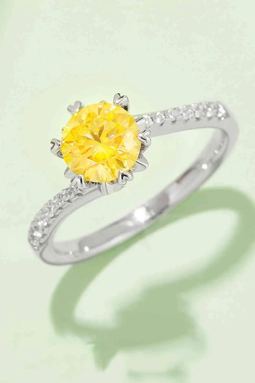 1 Carat Moissanite 925 Sterling Silver Ring Mustard Moissanite - Tophatter Daily Deals