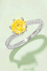 1 Carat Moissanite 925 Sterling Silver Ring Mustard Moissanite - Tophatter Daily Deals