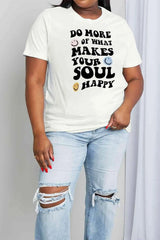 Simply Love Full Size Slogan Graphic Cotton Tee Women's T-Shirts - Tophatter Daily Deals