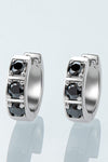 Inlaid Moissanite Huggie Earrings Black One Size Moissanite - Tophatter Daily Deals